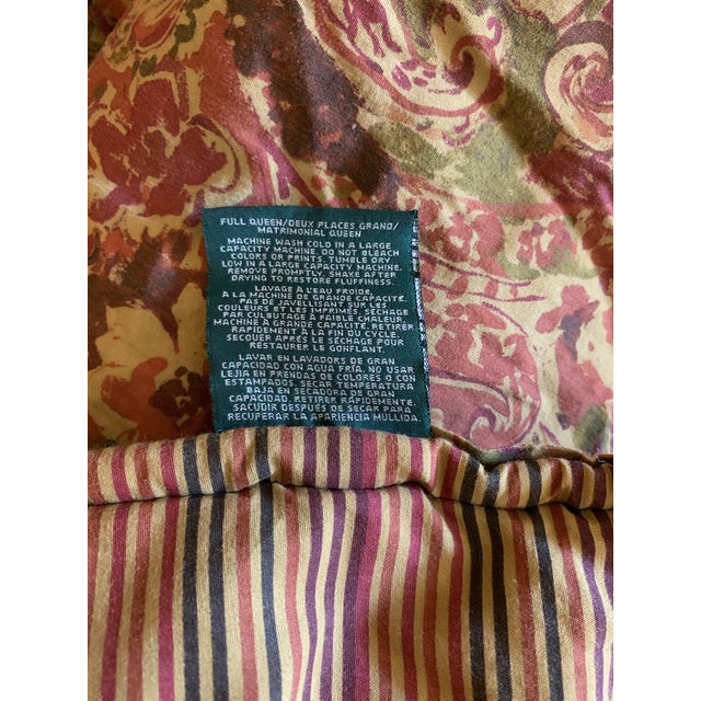 Lauren Ralph Lauren hard to find paisley- floral print full queen comforter cover , reversible to stripes / approximately...