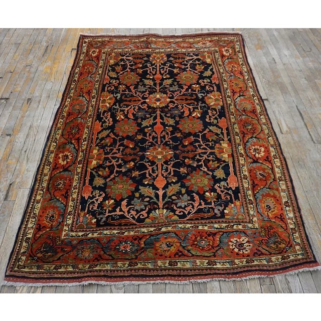 1910s Early 20th Century W. Persian Bijar Carpet ( 4'6" x 6'6" - 137 x 198 ) For Sale - Image 5 of 12
