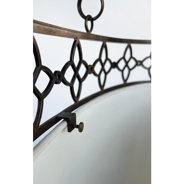 Oval Thomas Pheasant Baker Chandelier, Bronze Chain, Canopy, Italy, 52" to 70"h For Sale - Image 11 of 18