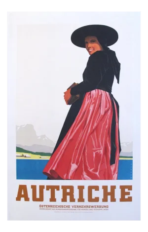 1930s Austrian Art Deco Travel Poster, Autriche