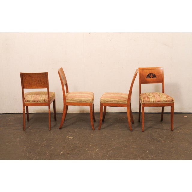 Set of 4 Swedish Curly Birch Chairs, 19th C For Sale - Image 10 of 11