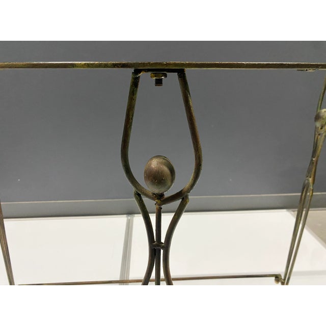 1980s Giacometti Inspired Demilune Figural Console For Sale - Image 5 of 7