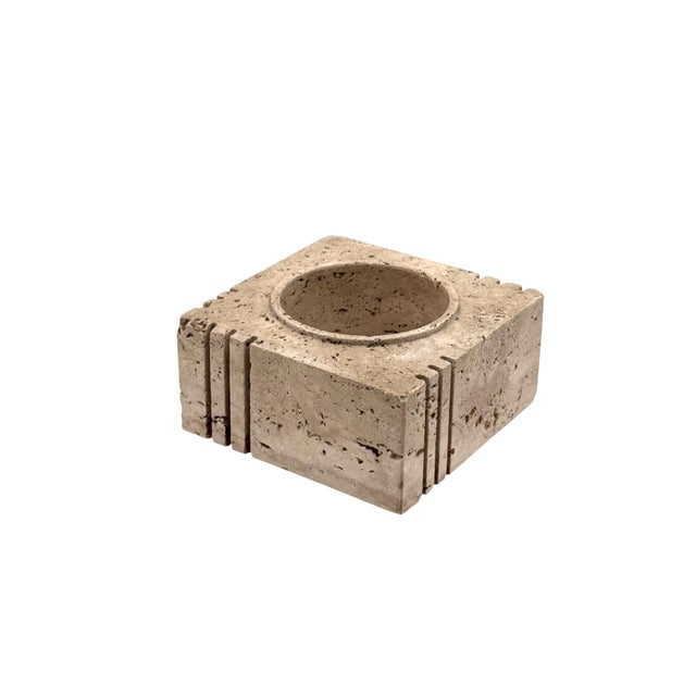 Travertine Cubic Vide Poche / Ashtray, Cerri Nestore, Italy, 1970s For Sale - Image 6 of 10