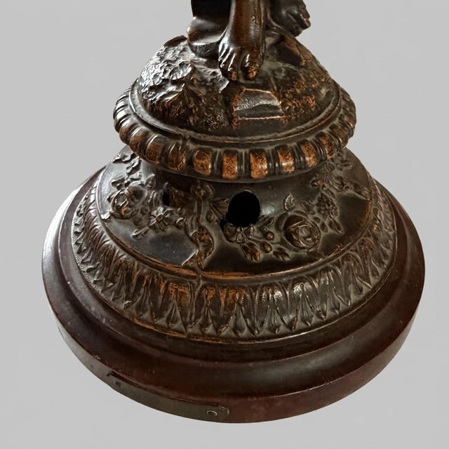 Large 20th Century Belle Époque French Female Figurines in Bronzed Metal, Set of 2 For Sale - Image 13 of 14