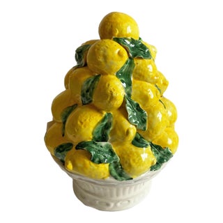 Vintage Ceramic Lemon Botanical Topiary For Sale