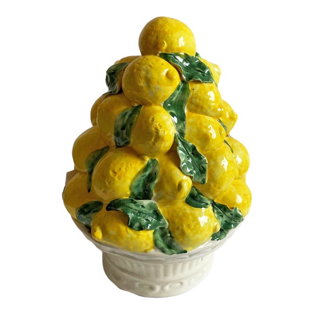 Vintage Ceramic Lemon Botanical Topiary For Sale
