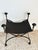 Black Vintage Wrought Iron, Brass and Leather Stool, 1920s For Sale - Image 8 of 12