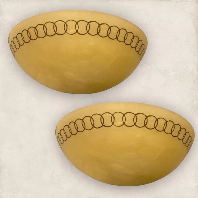 Large Marbled Glass Sconces, 1980s, Set of 2 For Sale - Image 6 of 6