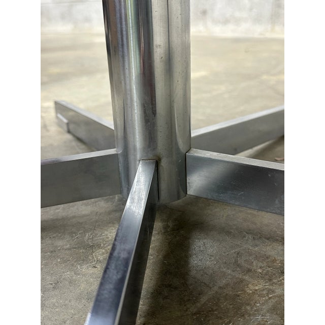 1970s De Sede Leather and Metal Swivel Chairs- A Pair For Sale - Image 11 of 12