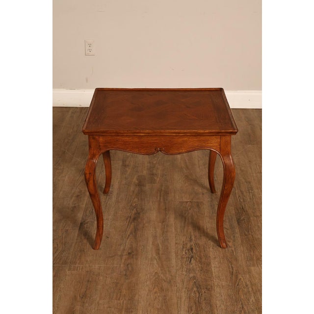 Italian Louis XV Style Oak Parquetry Side Table For Sale - Image 14 of 18