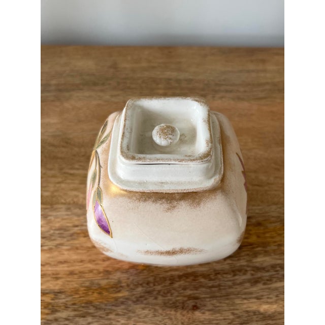 Antique German Hand-Painted Petite Lidded Urn For Sale In Houston - Image 6 of 12