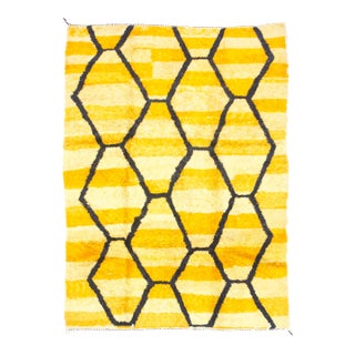 Vintage Yellow & Orange Moroccan Rug 6’9" X 9’7" For Sale