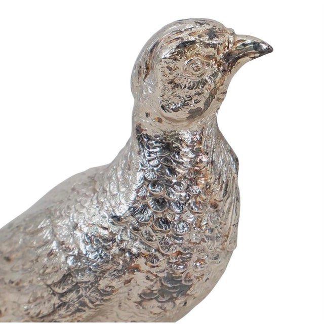 Pair of Silver Plated Pheasants For Sale - Image 9 of 12