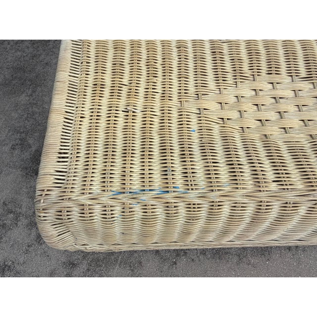 Vintage Palm Beach Wicker Basket Blanket Chest / Storage Trunk For Sale - Image 9 of 13
