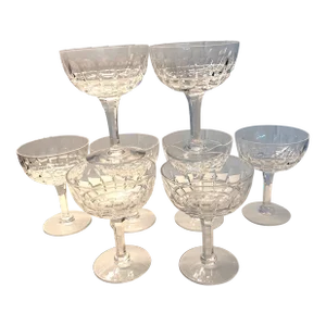 Mid Century English Champagne Coupes/Sherbet Glasses- Set of 10