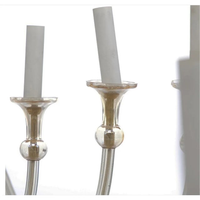 Large Murano Amber-Glass Chandelier, 1950s For Sale - Image 4 of 8