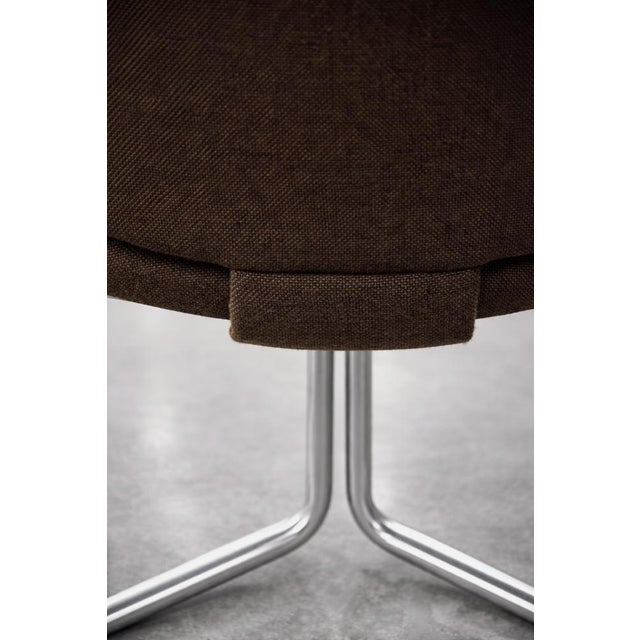 Metal Mid-Century Modern German Modern Brown Fabric and Aluminum Chairs by Herbert Hirche for Mauser Werke Waldeck, 1970s, Set of 2 For Sale - Image 7 of 18
