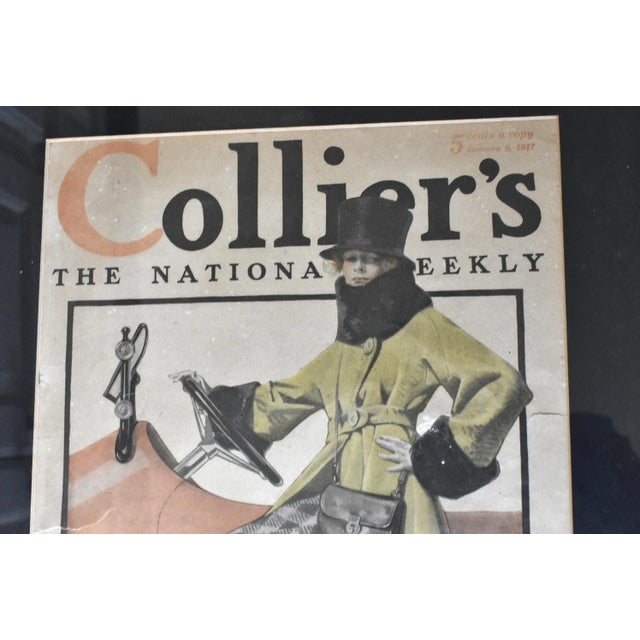 Antique 1917 Collier's Weekly Automobile Number Framed Print For Sale - Image 4 of 7