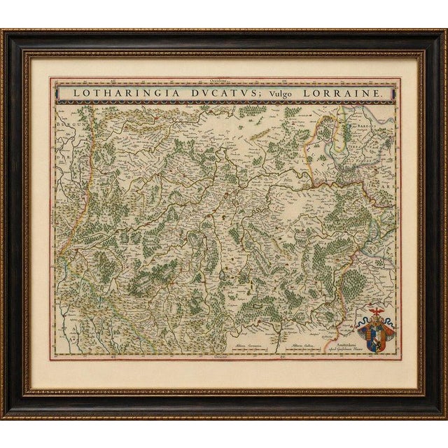 Title: Lorraine Map – Blaeu Hand-Colored Dutch Golden Age Map of Lorraine c. 1640 : This elegant map of Lorraine, titled...