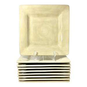 Artimino “Ciao II (Sand)” Square Earthenware Dinner Plates - Set of 9