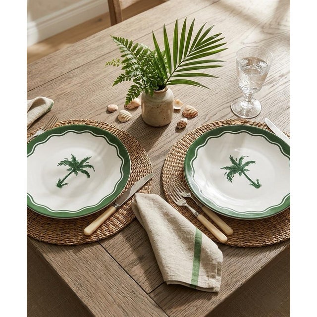 Fern & Co. X Anthropologie Palm Tree Dessert Plates - a Pair For Sale - Image 4 of 11