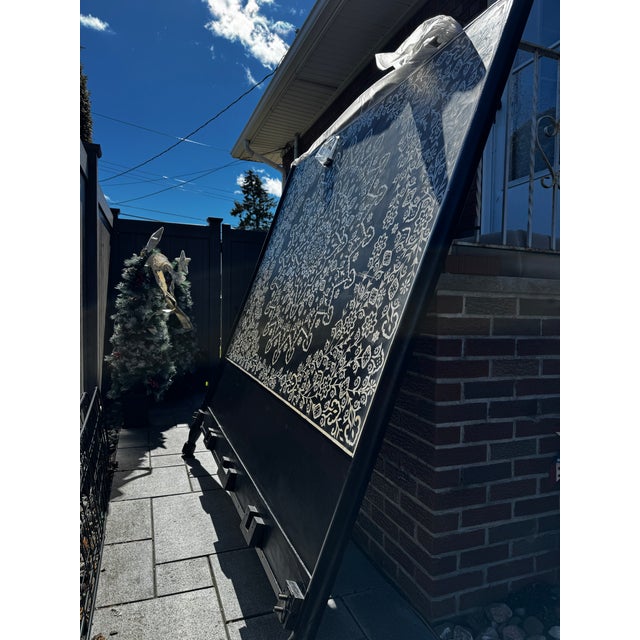 Anthropologie Anthropologie Mosaic-Inlay Bed King Headboard For Sale - Image 4 of 6