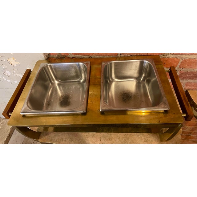 Mid 20th Century Copper Brass Buffet Double Serving Warmer Bakelite Handles Industrial Catering For Sale - Image 6 of 11