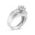 Haus of Brilliance 14K White Gold 1.0 Cttw Round and Baguette Diamond Cluster Bridal Set, Size 7 For Sale - Image 4 of 6