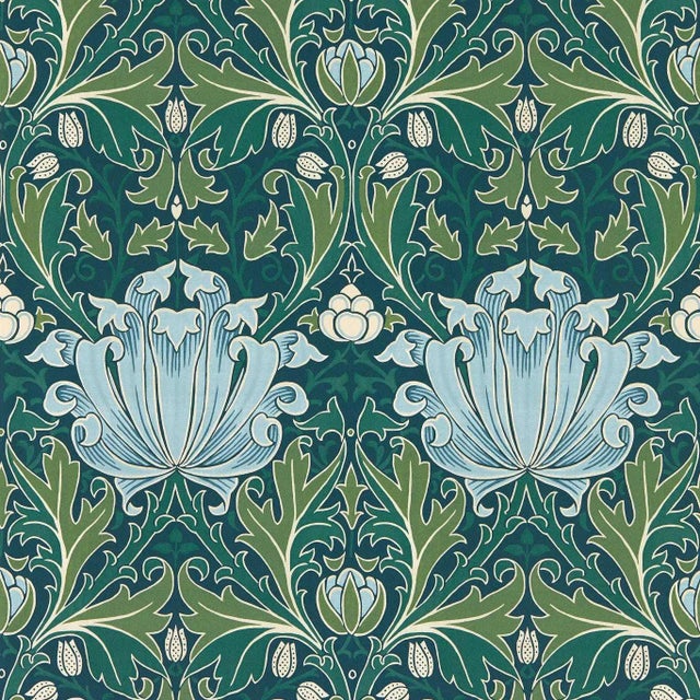 Morris & Co Helena Wallpaper in Indigo/Boughs For Sale