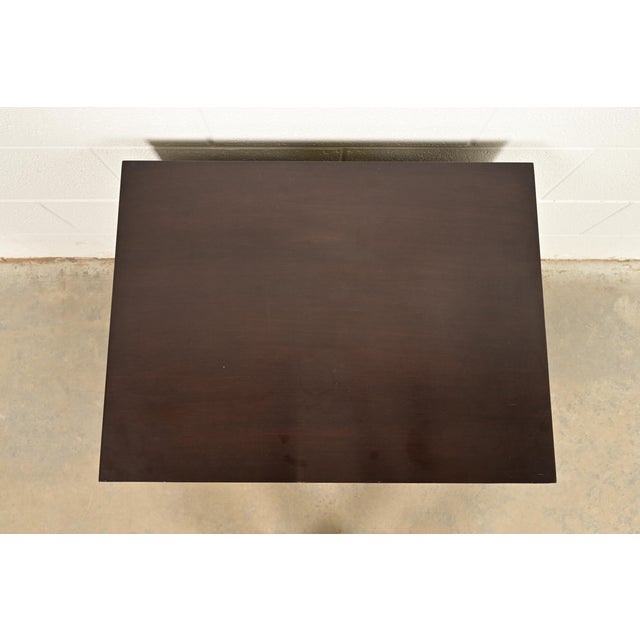 Brown Kindel Furniture Modern Hollywood Regency Mahogany and Cream Lacquered Nightstand For Sale - Image 8 of 11