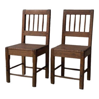 Rare Antique Southwestern Pine Taos Territorial Chairs, a Pair, Circa Late 19th Century For Sale