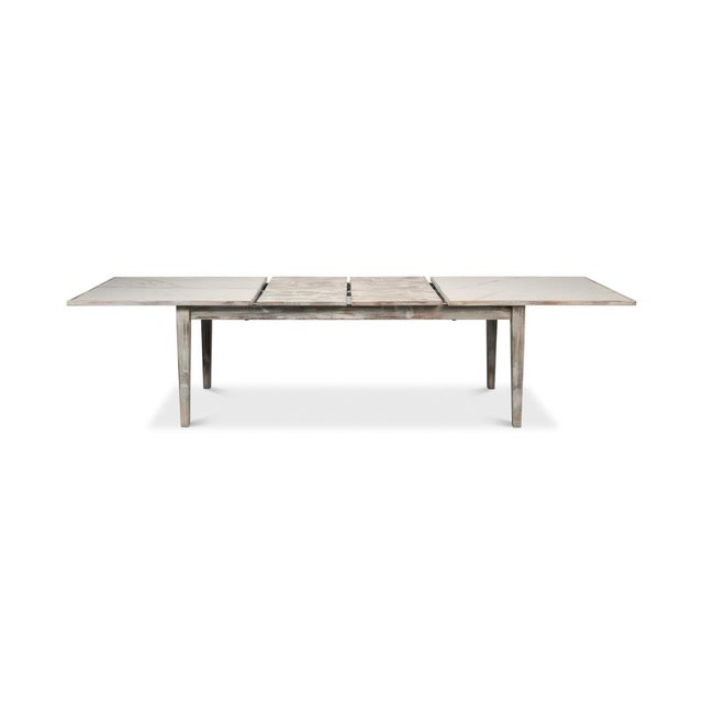 Neoclassical Neo Classic Gray Painted Extension Table For Sale - Image 3 of 11
