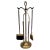 Vintage Italian Three-Pieces Brass Fireplace Fire Tool Set with Stand, 1980s For Sale