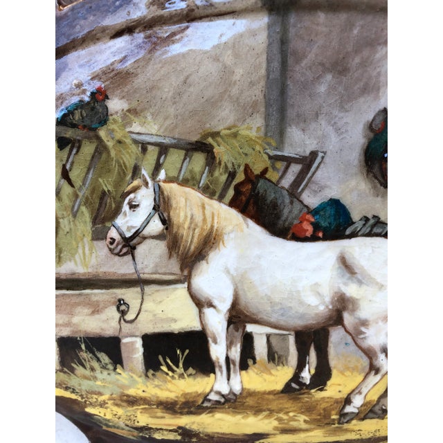 Late 19th Century Large 19th French Jardiniere With Horses & Barnyard Albert Lebarque For Sale - Image 5 of 11