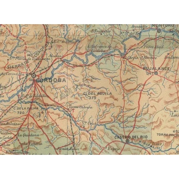 Map of A Cartographic Journey Through Andalusias Heartland in Spain, 1901 For Sale - Image 3 of 6