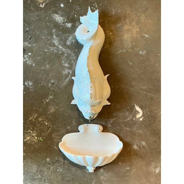 Mid 20th Century Vintage Italian Glazed Ceramic Koi Lavabo For Sale - Image 5 of 6