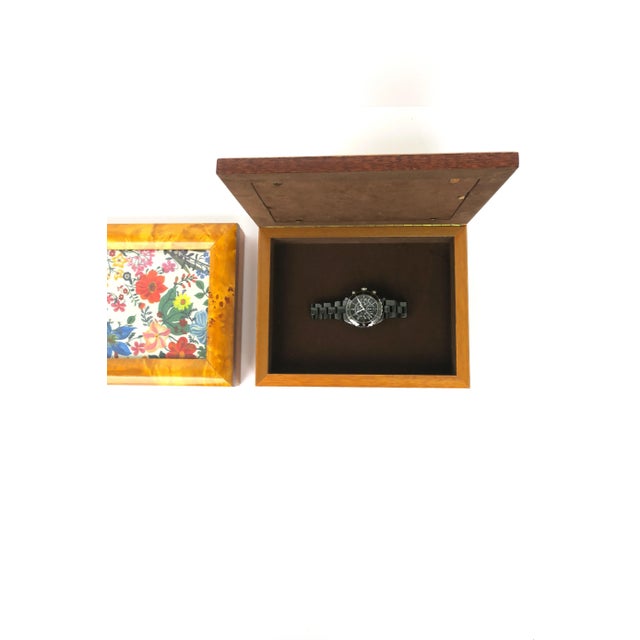Wood Burl Wood Jewelry Box & Picture Frame For Sale - Image 7 of 12