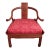20th Century George Yee Style Chinese Hong Kong Horseshoe Rosewood Accent Chair With Red Cushion For Sale
