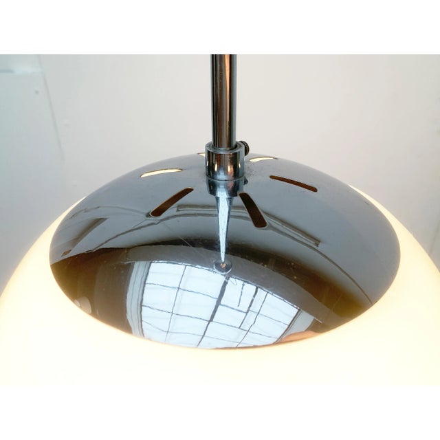 Mid-Century German Glass and Metal Ball Pendant For Sale - Image 9 of 18