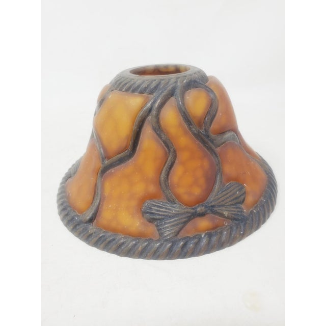 Vintage Meyda Bent Glass Lampshade - Bows - Ribbon - 4" Tall - 8" Diameter For Sale In Los Angeles - Image 6 of 12