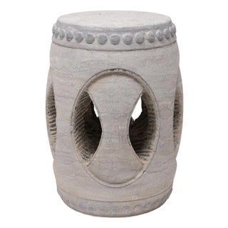 Chinese Interlocking Limestone Drum, C. 2000 For Sale