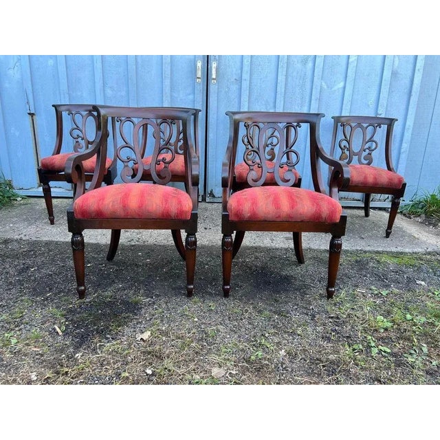 Set of 6 Vintage Regency Style Mahogany Dining Chairs For Sale - Image 4 of 11