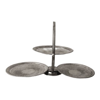 Three-Tier Folding Serving Tray For Sale