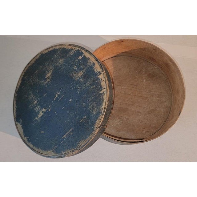 19Thc Original Blue Painted Medium Pantry Box For Sale - Image 4 of 4