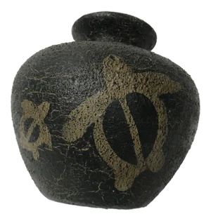 1970s Honu Turtles Lava Vase Handmade in Hawaii