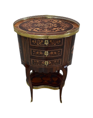 Louis XV / Louis XVI Transition Style Marquetry Chest of Drawers