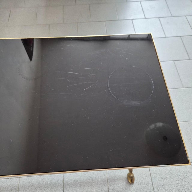 Vintage Coffee Table in Bronze and Glass with Goats Feet from Maison Jansen, 1970s For Sale - Image 6 of 15