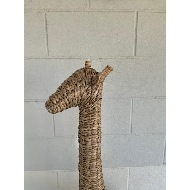 Contemporary Ebanista Tall Woven Giraffe Sculpture. For Sale - Image 3 of 6