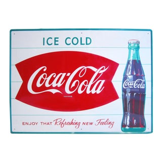 Vintage Coca-Cola Advertising Sign For Sale