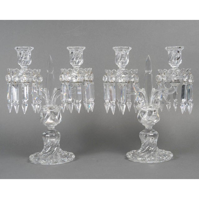 Glass Early 20th Century Napoleon III Candelabras from Baccarat, Set of 2 For Sale - Image 7 of 8